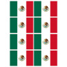 Drapeau Mexique (8 fois 9,5x6.3cm) - Sticker/autocollant
