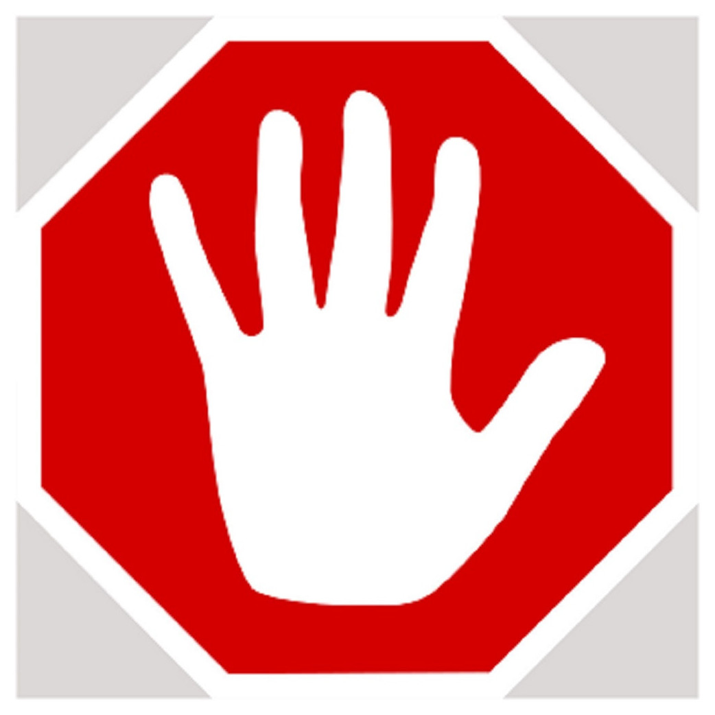 STOP MAIN - 20x20cm - Sticker/autocollant