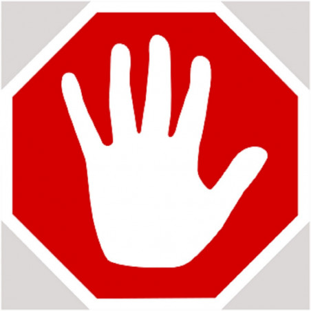 STOP MAIN - 20x20cm - Sticker/autocollant