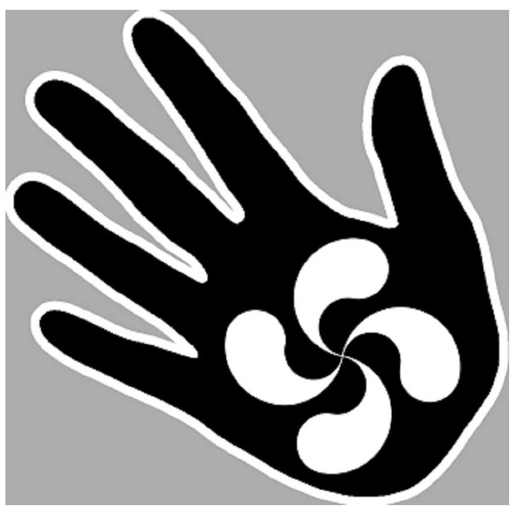 Main Basque noir - 5x5cm - Sticker/autocollant