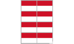 Drapeau Monaco (8 fois 9.5x6.3 cm) - Sticker/autocollant