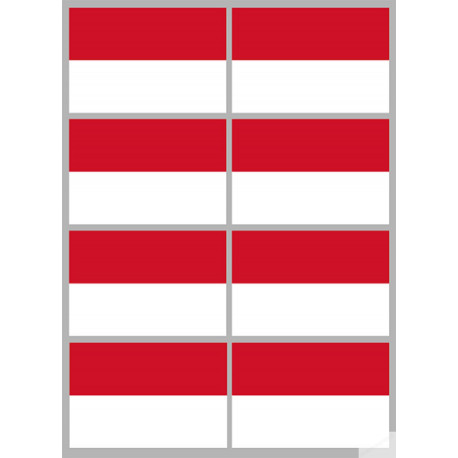 Drapeau Monaco - 8 stickers - 9.5 x 6.3 cm - Sticker/autocollant
