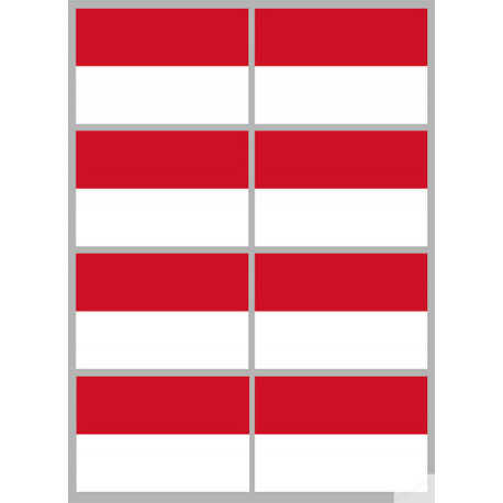 Drapeau Monaco (8 fois 9.5x6.3 cm) - Sticker/autocollant