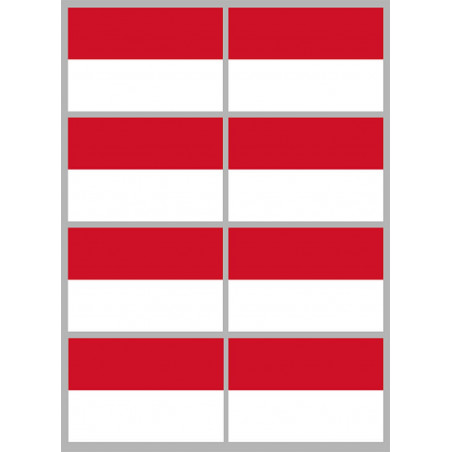 Drapeau Monaco (8 fois 9.5x6.3 cm) - Sticker/autocollant
