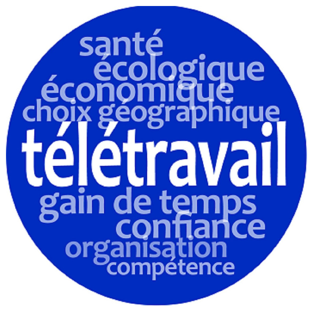 télétravail (10cm) - Sticker/autocollant
