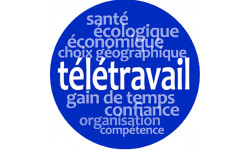 télétravail (10cm) - Sticker/autocollant