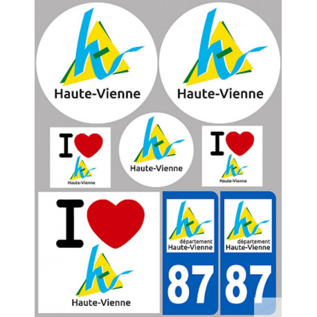 Haute-Vienne (8 autocollants variés) - Sticker/autocollant