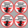 véhicule sous alarme 4 stickers de 5cm - Sticker/autocollant