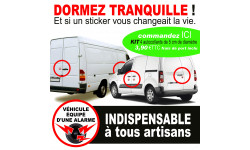 véhicule sous alarme 4 stickers de 5cm - Sticker/autocollant