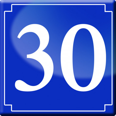 numéro de rue 30 (classique 10x10cm) - Sticker/autocollant
