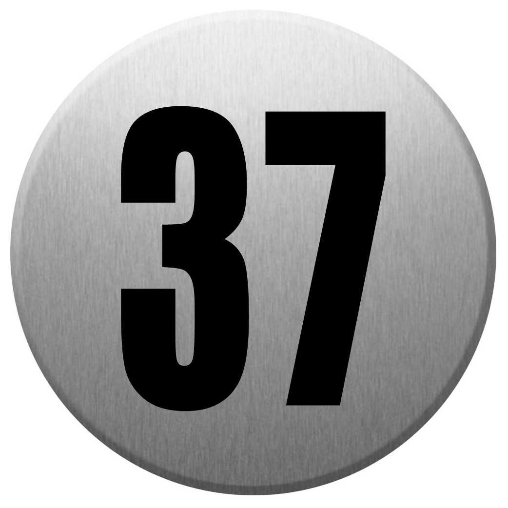 adresse postale numéro 37 (gris brossé 10x10cm) - Sticker/autocollant