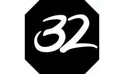 numéro de boite aux lettres 32 (architecte 10x10cm) - Sticker/autocollant