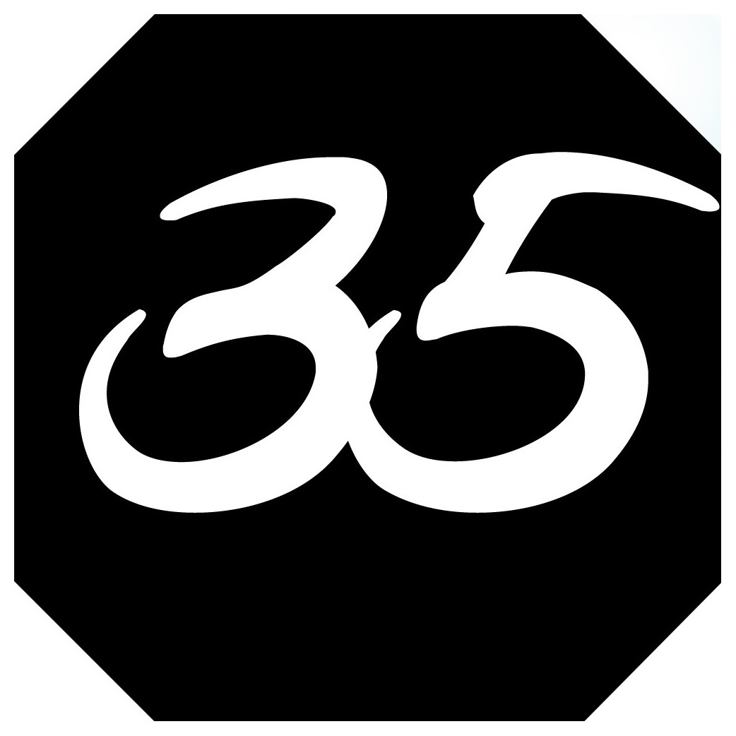 numéro de boite aux lettres 35 (architecte 10x10cm) - Sticker/autocollant