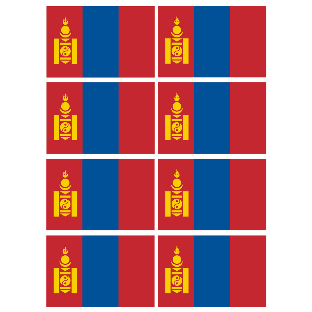 Drapeau Mongolie (8 fois 9.5x6.3cm) - Sticker/autocollant