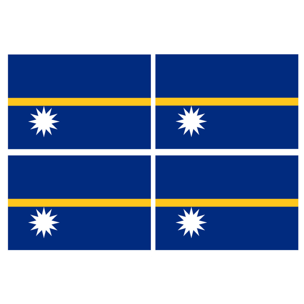 Drapeau Nauru (4 fois 9.5x6.3cm) - Sticker/autocollant