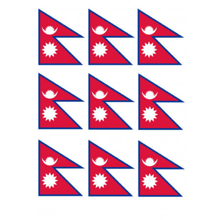Drapeau Népalc(8 fois 9.5x6.3 cm) - Sticker/autocollant