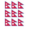 Drapeau Népal (8 fois 9.5x6.3 cm) - Sticker/autocollant