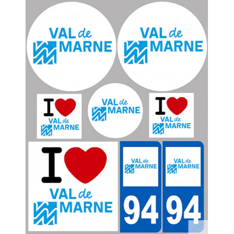 Val de Marne (8 autocollants variés) - Sticker/autocollant
