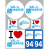 Département 94 le Val de Marne (8 autocollants variés) - Sticker/autocollant