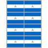 Drapeau Nicaragua (8 fois 9.5x6.3cm) - Sticker/autocollant