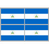 Drapeau Nicaragua (4 fois 9.5x6.3cm) - Sticker/autocollant