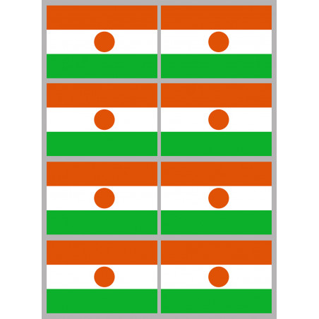 Drapeau Niger (8 fois 9.5x6.3cm) - Sticker/autocollant