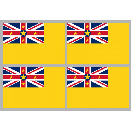 Drapeau Niue (4 fois 9.5x6.3cm) - Sticker/autocollant