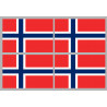 Drapeau Norvège (4 fois 9.5x6.3cm) - Sticker/autocollant