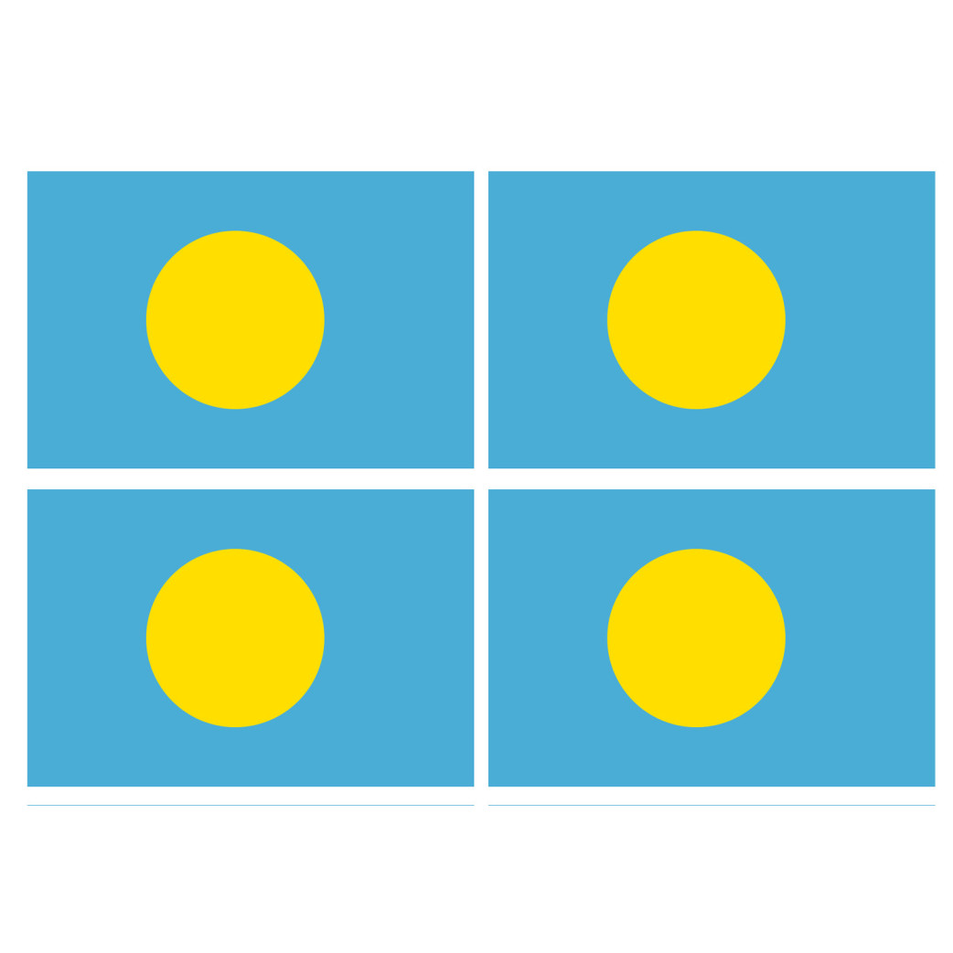 Drapeau Palaos (4 fois 9.5x6.3cm) - Sticker/autocollant