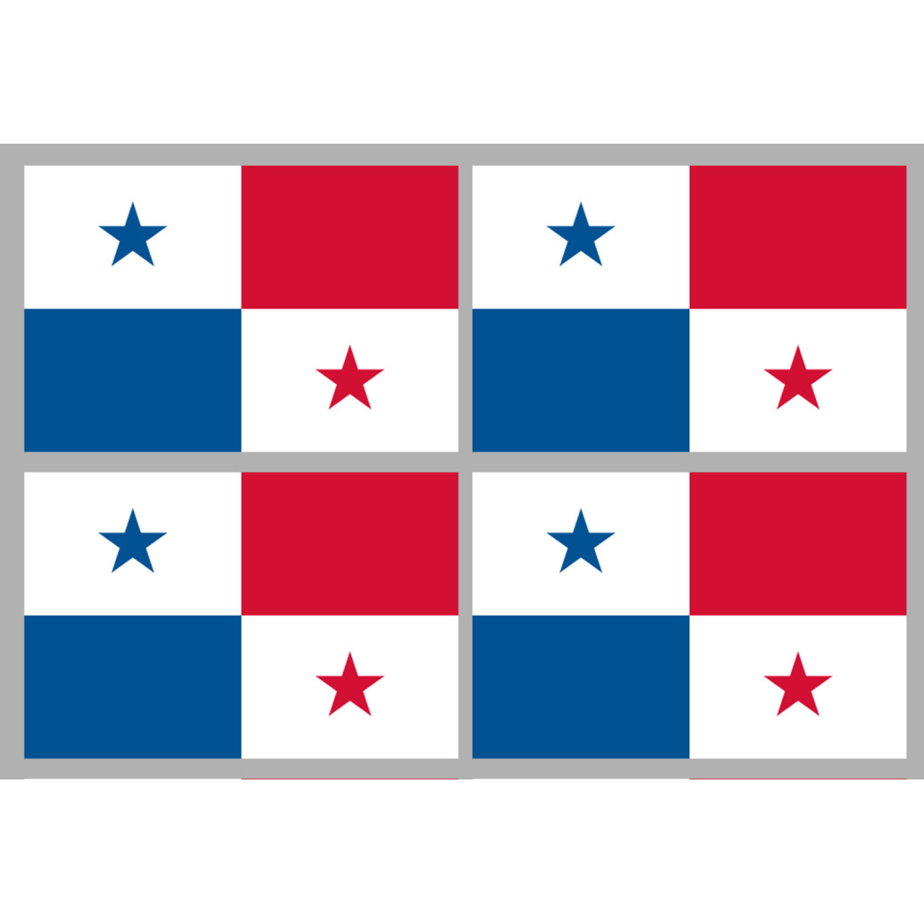 Drapeau Panama (4 fois 9.5x6.3cm) - Sticker/autocollant