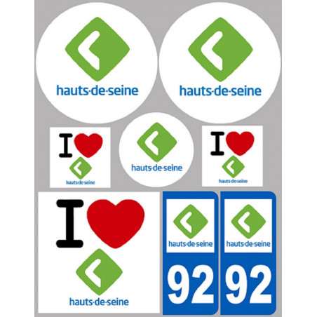 Hauts-de-Seine (8 autocollants variés) - Sticker/autocollant