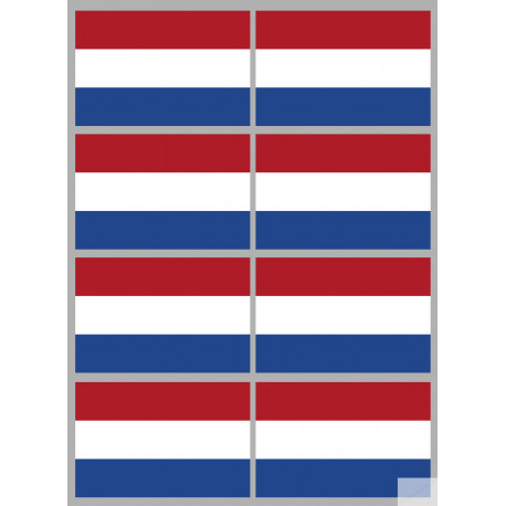 Drapeau Pays-Bas (8 fois 9.5x6.3cm) - Sticker/autocollant