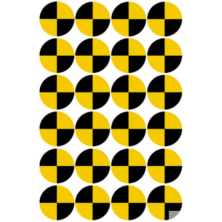 CRASH TEST - 24 stickers de 5cm - Sticker/autocollant
