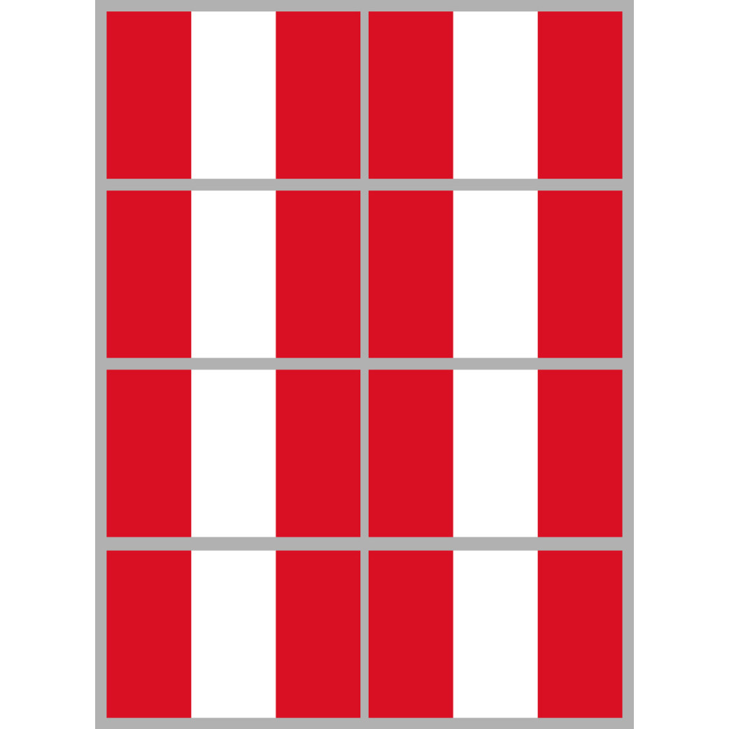 Drapeau Pérou (8 fois 9.5x6.3cm) - Sticker/autocollant