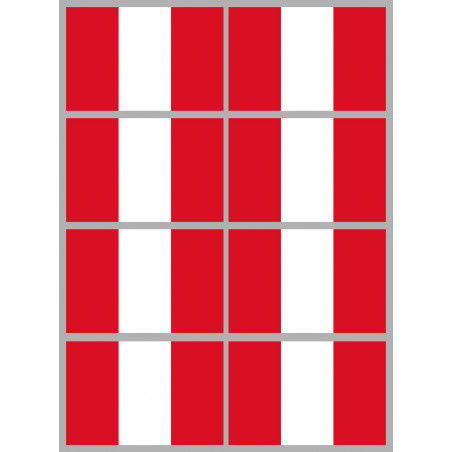 Drapeau Pérou (8 fois 9.5x6.3cm) - Sticker/autocollant