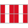 Drapeau Pérou (4 fois 9.5x6.3cm) - Sticker/autocollant