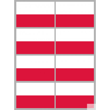 Drapeau Pologne (8 fois 9.5x6.3cm) - Sticker/autocollant Drapeau Pologne (8 fois 9.5x6.3cm) - Sticker/autocollant
