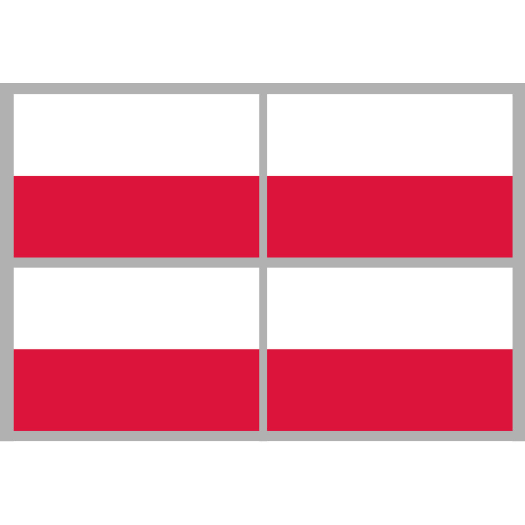 Drapeau Pologne (4 fois 9.5x6.3cm) - Sticker/autocollant