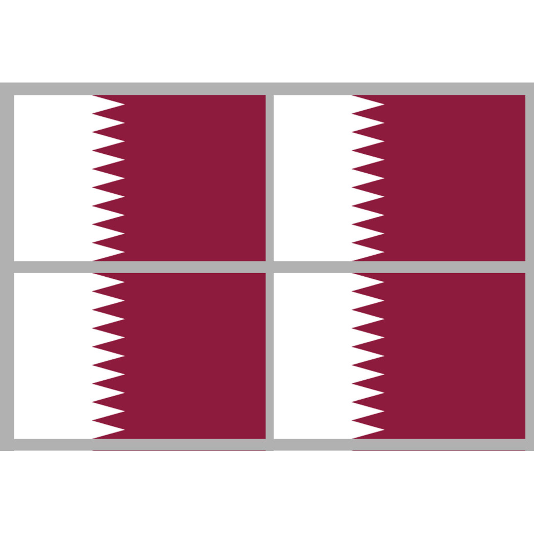 Drapeau Qatar (4 fois 9.5x6.3cm) - Sticker/autocollant