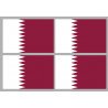 Drapeau Qatar (4 fois 9.5x6.3cm) - Sticker/autocollant