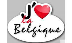 J'aime la Belgique (15x11cm) - sticker/autocollant