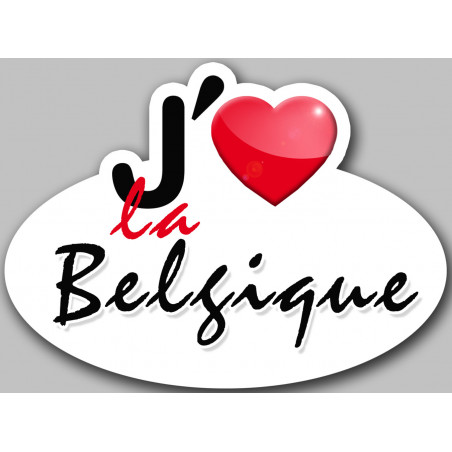 J'aime la Belgique (15x11cm) - sticker/autocollant