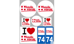 Département 74 la Haute Savoie (8 autocollants variés) - Sticker/autocollant