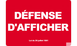 Défense d'afficher (10.5x14.5cm) - Sticker/autocollant