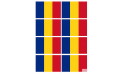 Drapeau Roumanie (8 fois 9.5x6.3cm) - Sticker/autocollant