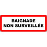 piscine baignade non surveillée - 15x5.3cm - Sticker/autocollant