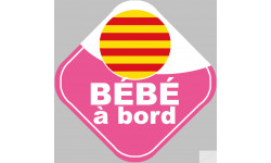 Bébé à bord fille catalane - 10cm - Sticker/autocollant