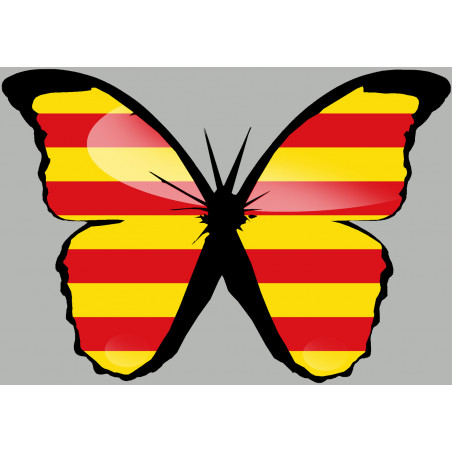 Effet papillon Catalan (10x7cm) - Sticker/autocollant