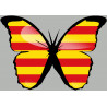 Effet papillon Catalan (10x7cm) - Sticker/autocollant