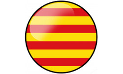 Drapeau Catalan rond - 5cm - Sticker/autocollant